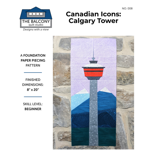 Canadian Icons: Calgary Tower FPP Quilt Block Pattern