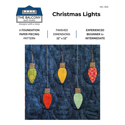 Christmas Lights FPP Quilt Block Pattern