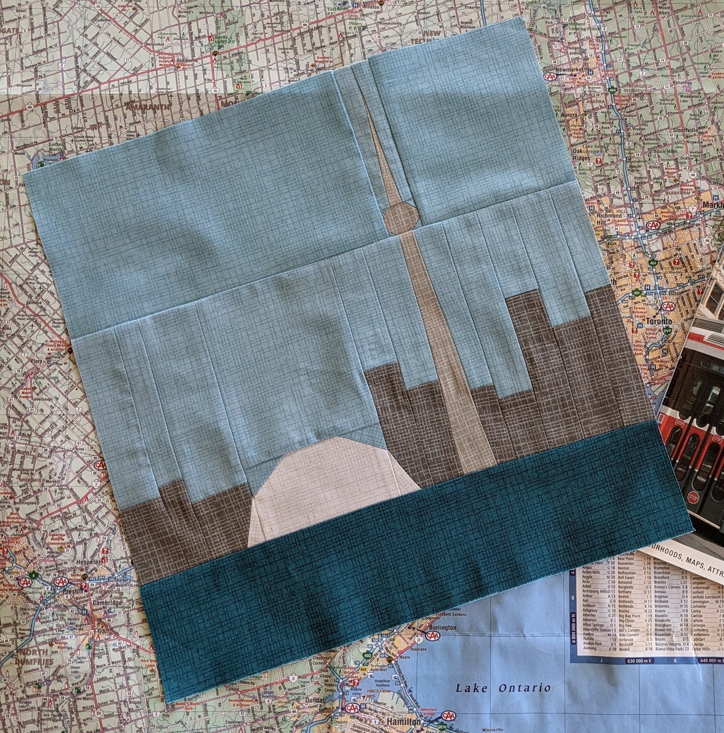 Canadian Icons: Toronto Skyline FPP Quilt Block Pattern