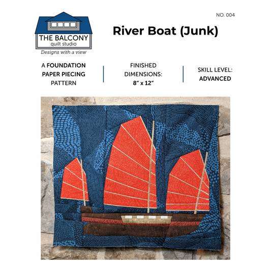 River Boat (Junk) FPP Quilt Block Pattern