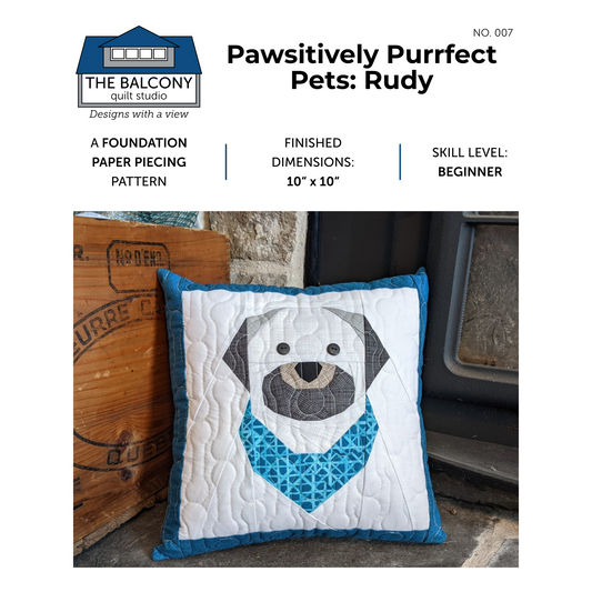 Pawsitively Purrfect Pets: Rudy - Shih Tzu FPP Quilt Block Pattern
