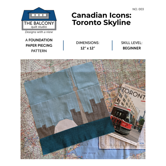 Canadian Icons: Toronto Skyline FPP Quilt Block Pattern